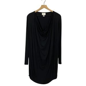 GANNI for Anthropologie Barney Draped Dress - Black - Medium